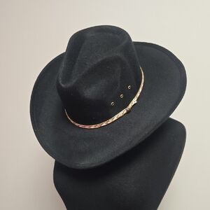 Black Cowboy Hat with Braided Band
